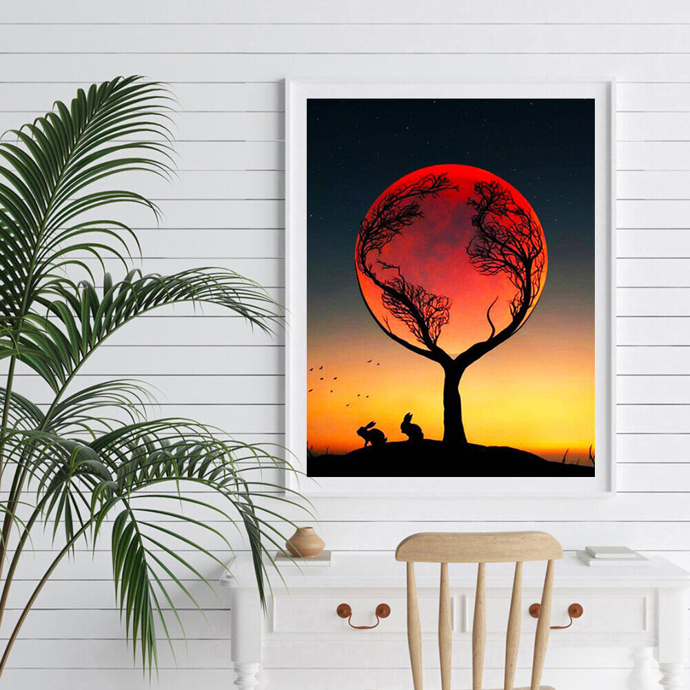 DIY Diamond Painting Branch Moon Square Drill Art Picture Rhinestone Decor