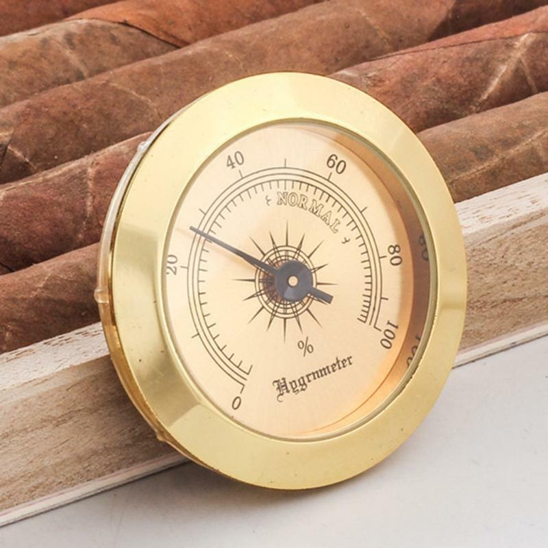 50mm Mini Household Guitar Case Cigar Hygrometer High Precision Tobacco Humidor