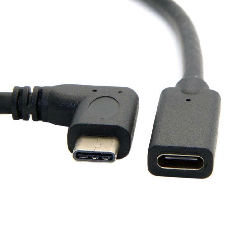 90 Degree Right Angle USB 3.1 Type C Male To Female Extension Data USB-C Cable