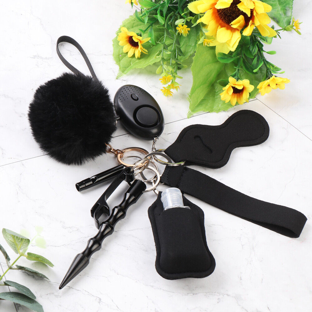 Girls Defense Key Chain Set Personal Alarm Protection Safety Keychain Pendant