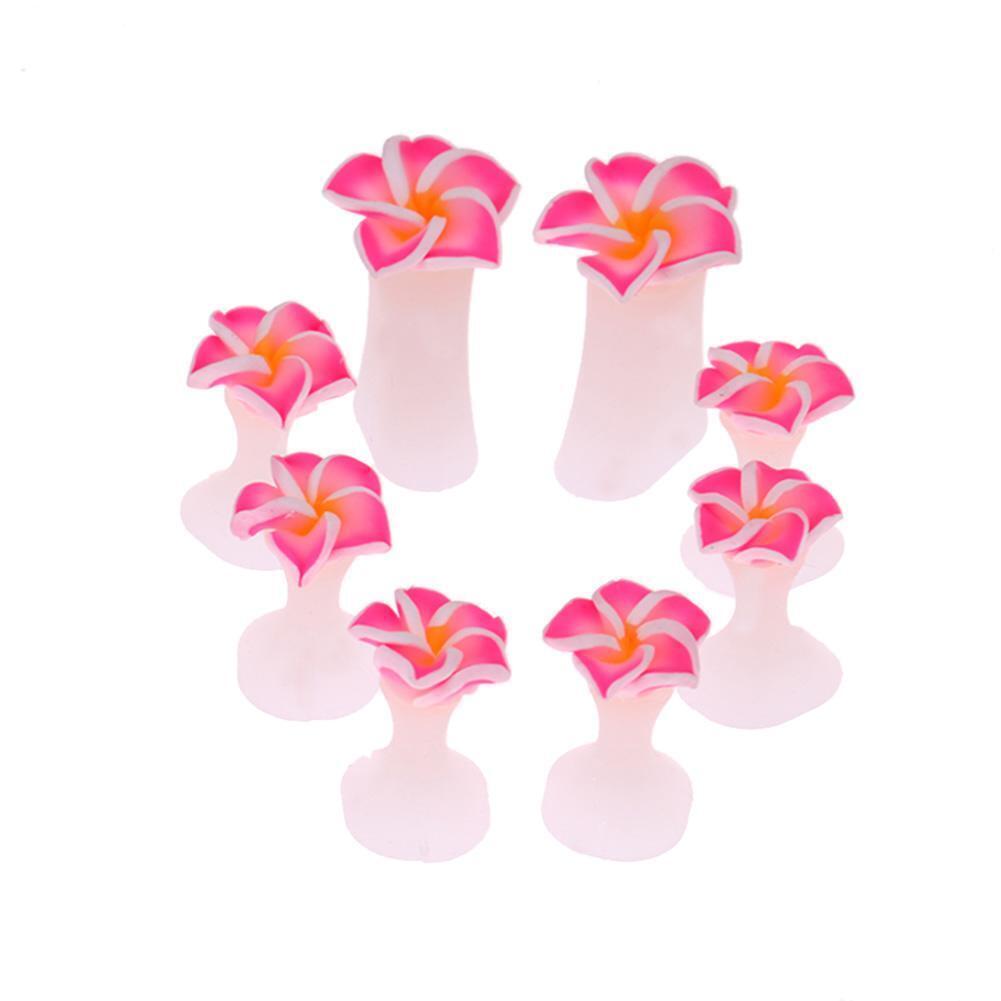 8pcs/set Silicone Toe Separator Salon Polish Manicure Pedicure Tool(Pink)
