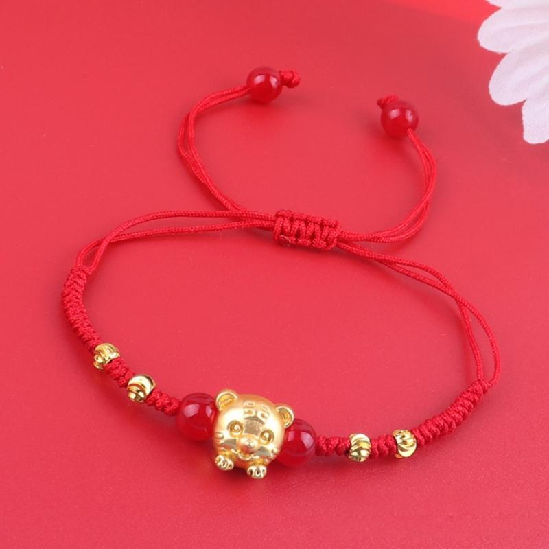 Adjustable Red Bracelet Ring for the Year of the Tiger for Women Birthday Gifts