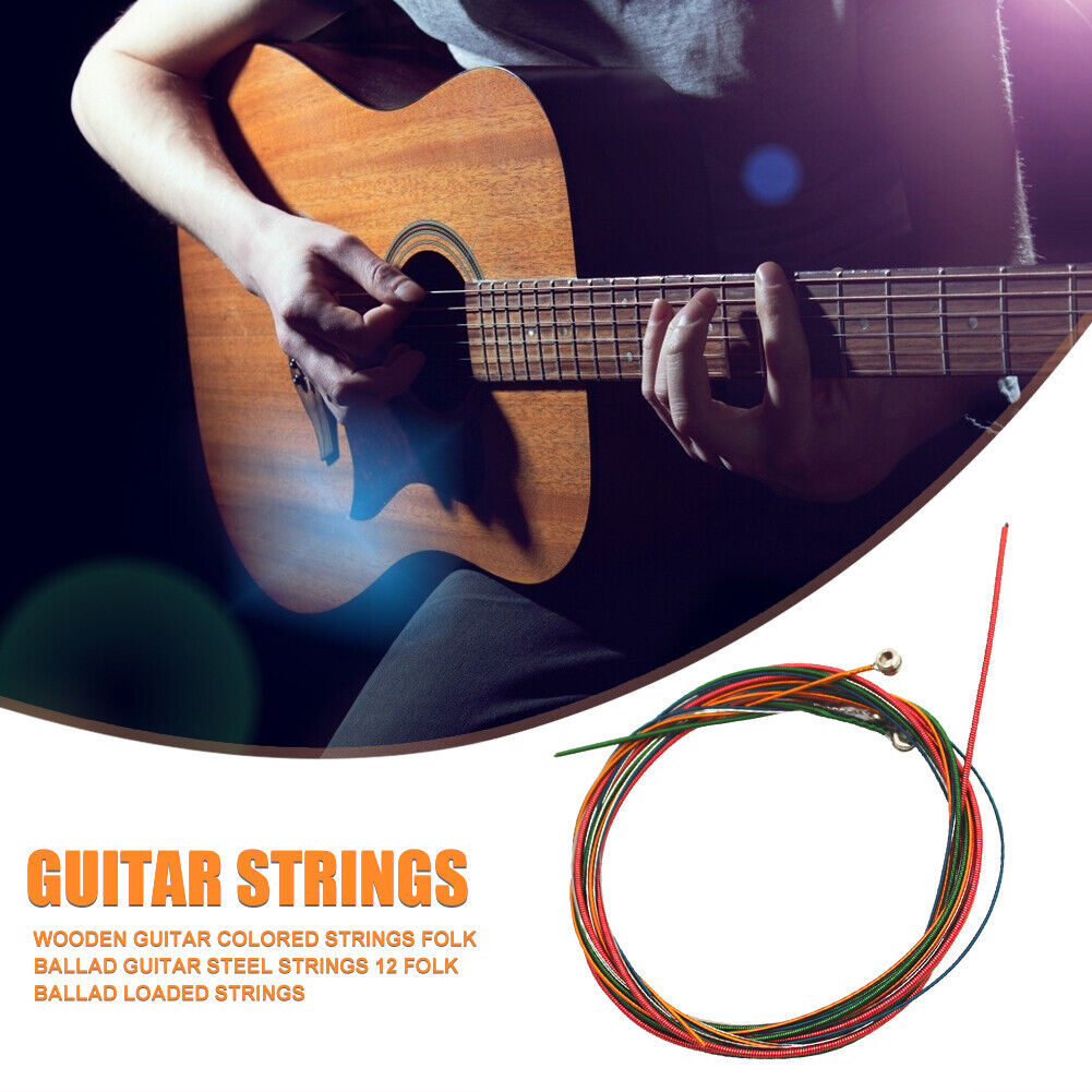 12pcs/Set Colorful Guitar Strings E-A for Acoustic Folk Classic Guitar Part