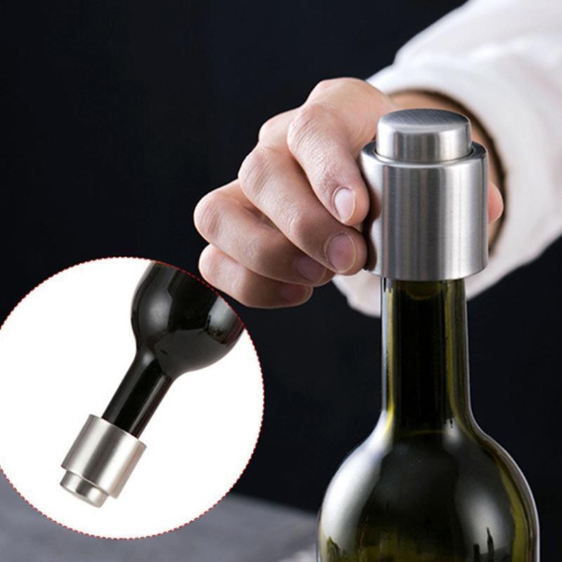 Vacuum Red Wine Stopper Stainless Steel Press Wine Cap Sealer Storage Fresh Keep