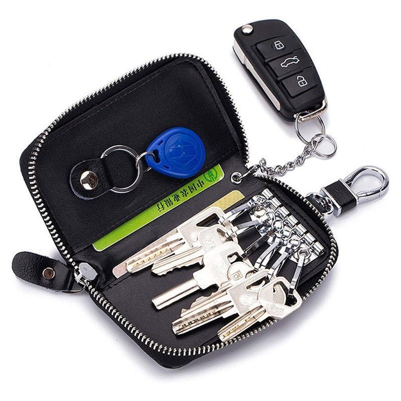 Wallet Card Holder Pocket Leather Car Key Holder Bag Coin Purse for Women Men