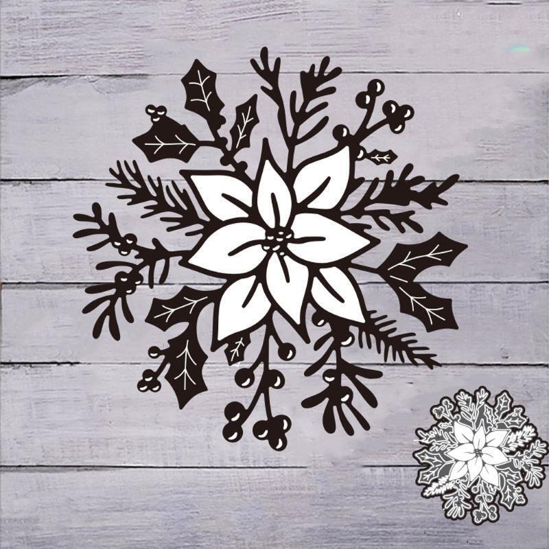 Christmas Flower Metal Cutting Dies Stencil DIY Scrapbooking Album Paper Card