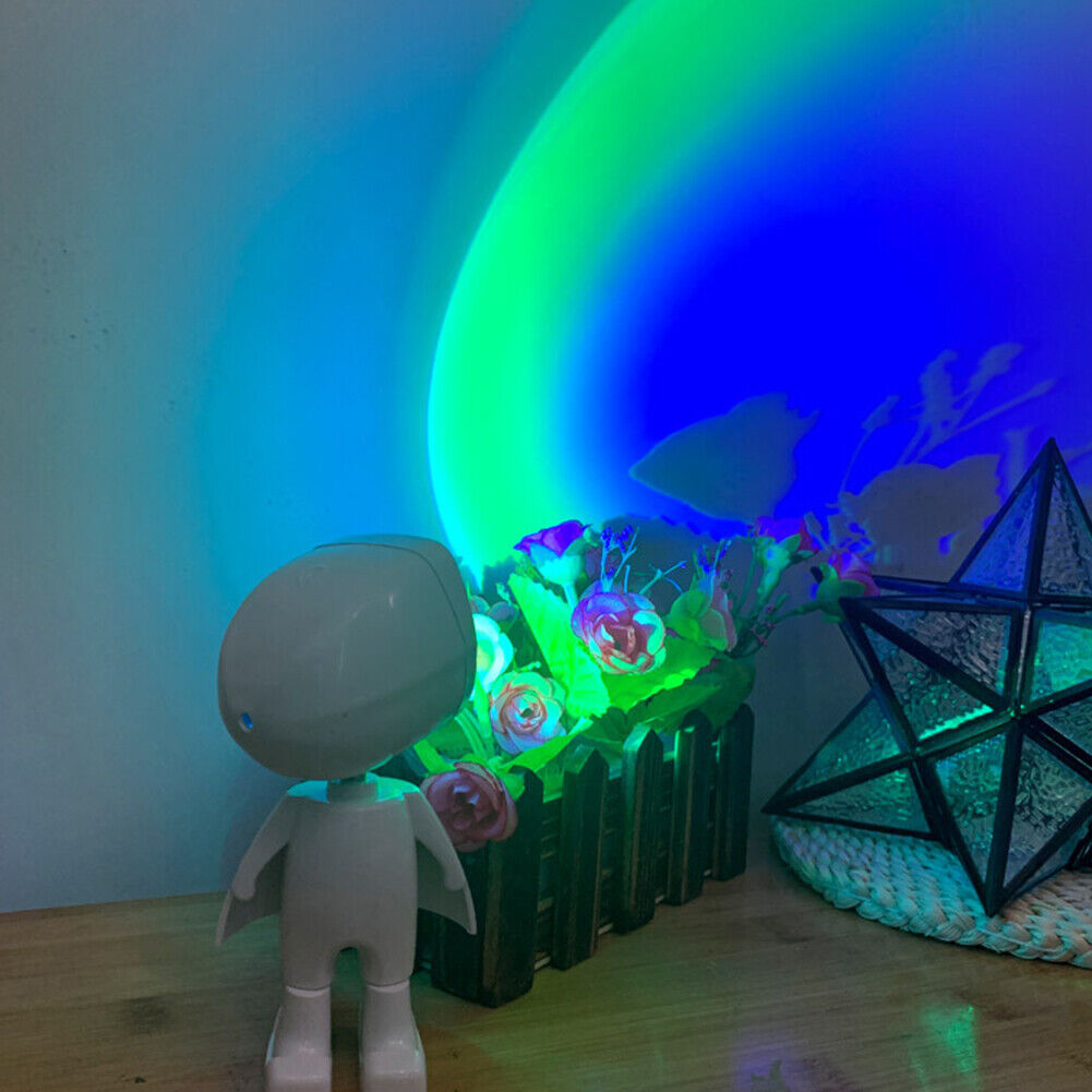 LED Projection Lamp Robot Sunset Rainbow Room Decor Atmosphere Night Lights