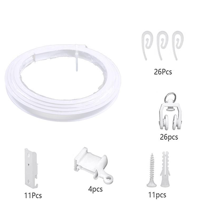 3.5m Flexible Ceiling Curtain Track Kit Bendable Window Rod Straight Curve