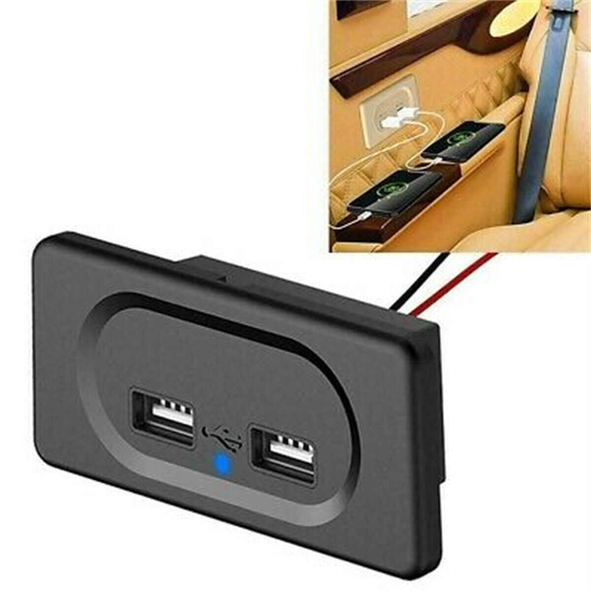 DC5V/3.1A Dual USB Ports Charger Socket For 12V Car Boat Motorhome Caravan 2021