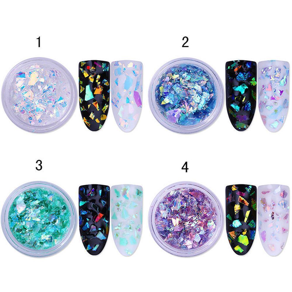 Paillette Fashion Fluorescent Sequins Nail Glitter Manicure Decor Glass Paper