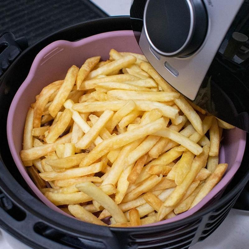 Air Fryer Silicone Pot Oven Heating Baking Tray Bread Fried Chicken Pizza Basket