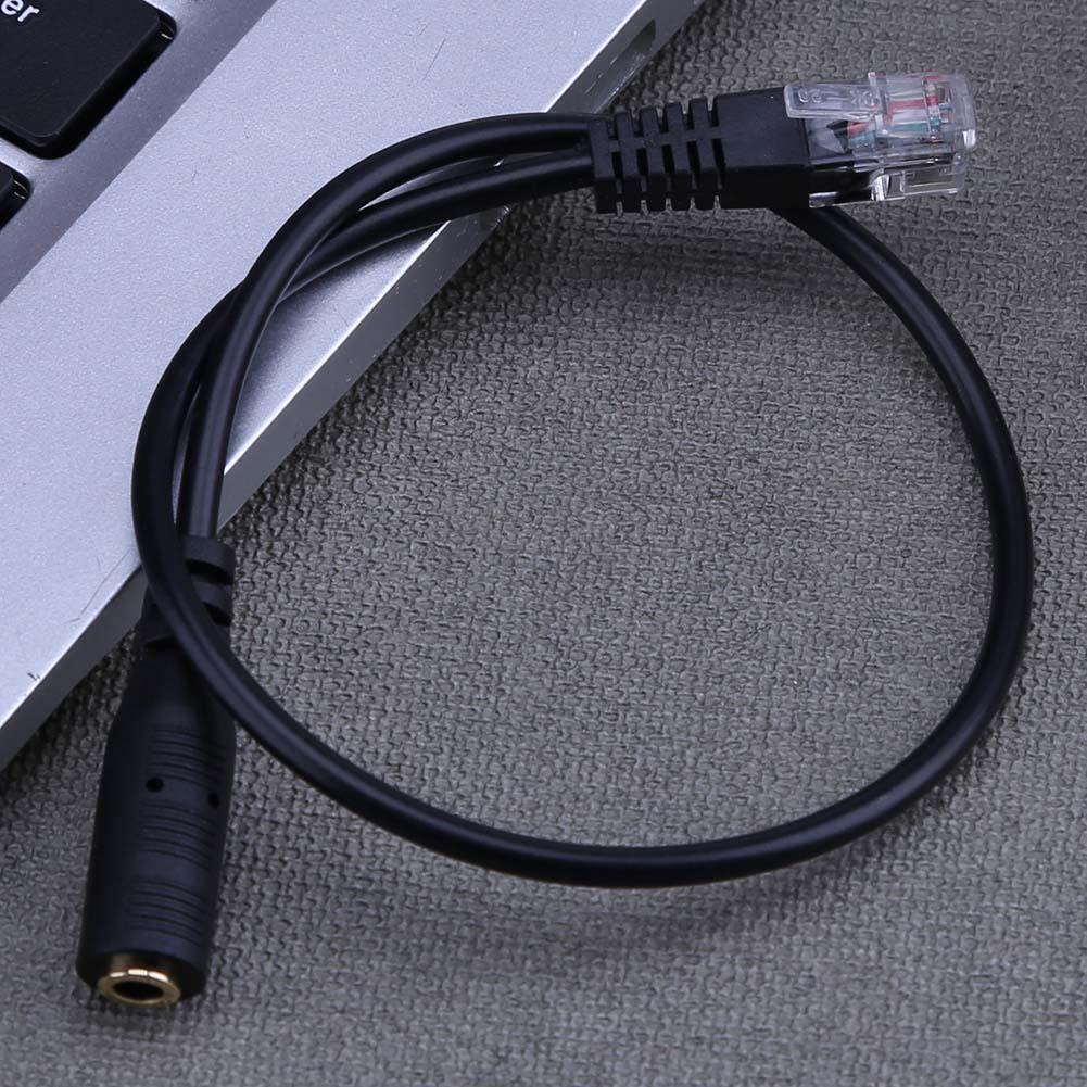 1pc 3.5mm Audio Jack Female to Male RJ9 Plug Adapter Converter Cable