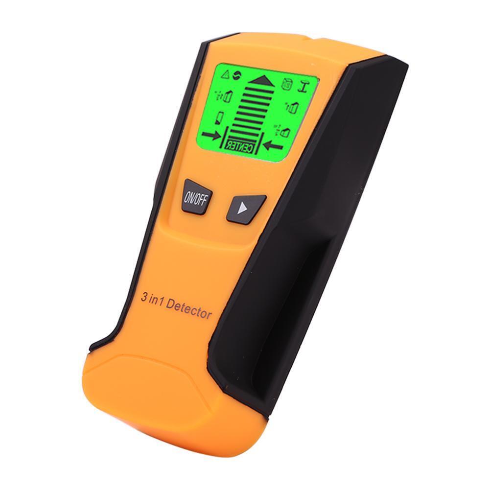Metal Wood Studs Detector AC Voltage Live Wire Detect Wall Scanner (Yellow)