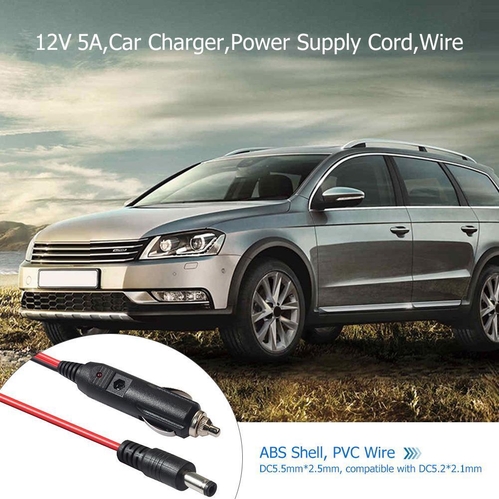 Car 12V 5A DC5.5x2.5 1.2m Charger Adapter Power Supply Cord Extension Wire