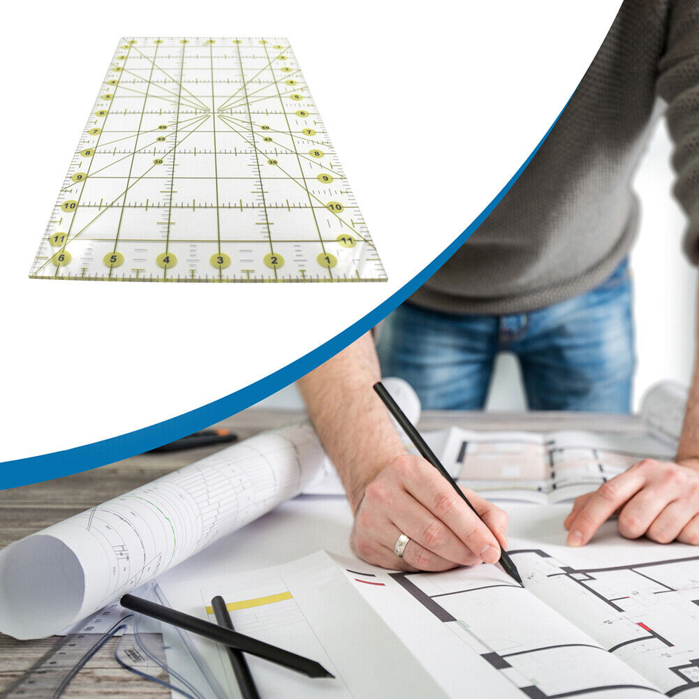 30x15cm Acrylic Patchwork Aligned Ruler Transparent Drawing Ruler Supplies