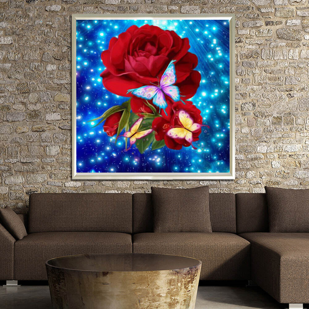 5D DIY Red Rose Diamond Painting Embroidery Craft Cross Stitch Home Decor