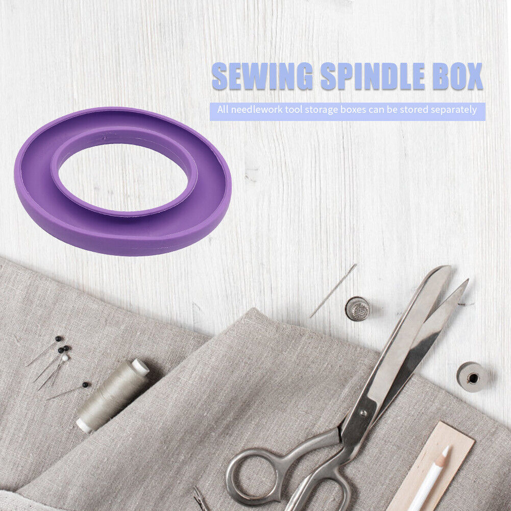DIY Portable Bobbin Holder Silicone Round Sewing Needles Saver (Purple)