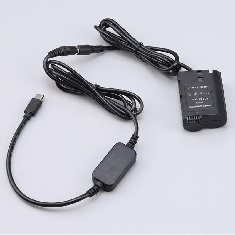 EN-EL15 Dummy Battery with Type-C Cable Camera Power Adapter for D500 D600 D610