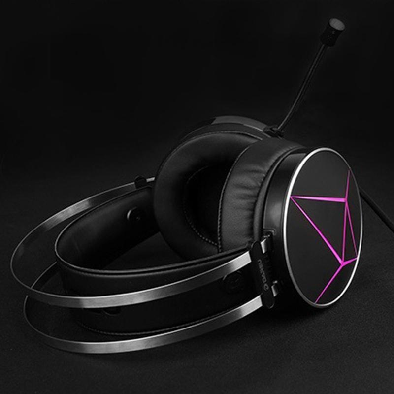 Foldable Gaming Headset Usb Headphone Wired USB LED Hifi Sound for Gamers Gift