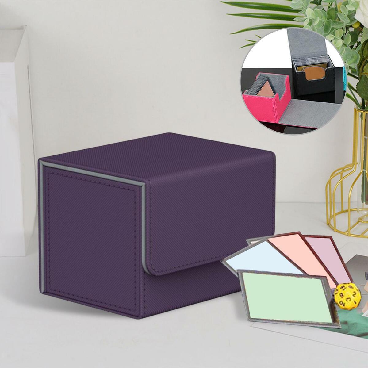 2Pcs Trading Card Deck Box Storage Holder Sturdy for Protective Hobbies PU