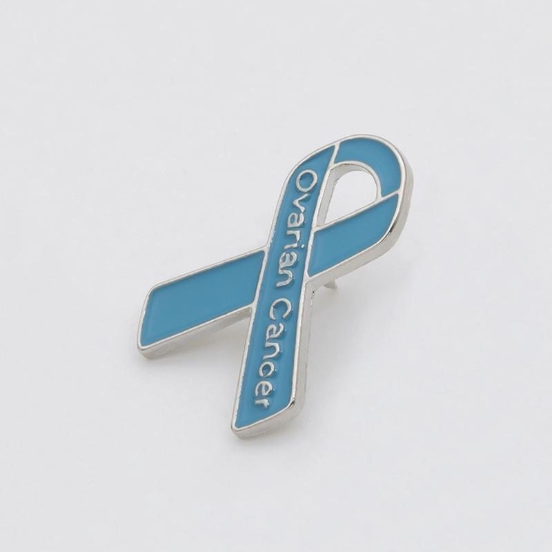 Ovarian Cancer Awareness Jewelry Survivor Gifts For Women Blue Ribbon Brooch