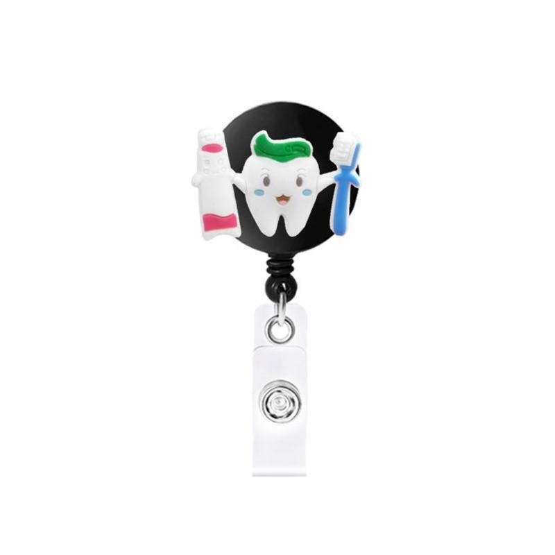 8Pcs/Pack Mini Retractable Badge Holder Set Fit for ID Badges ID Card Whistles
