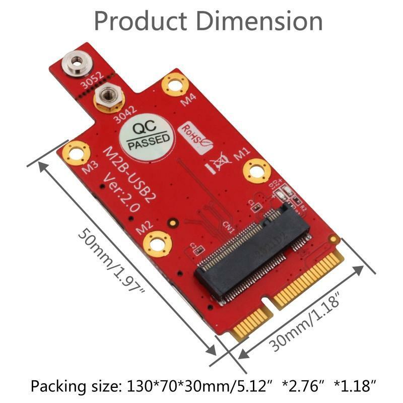 M.2 Key B to Mini PCI-E Adapter Converter with Dual NANO SIM Card Slot for 3G/4G