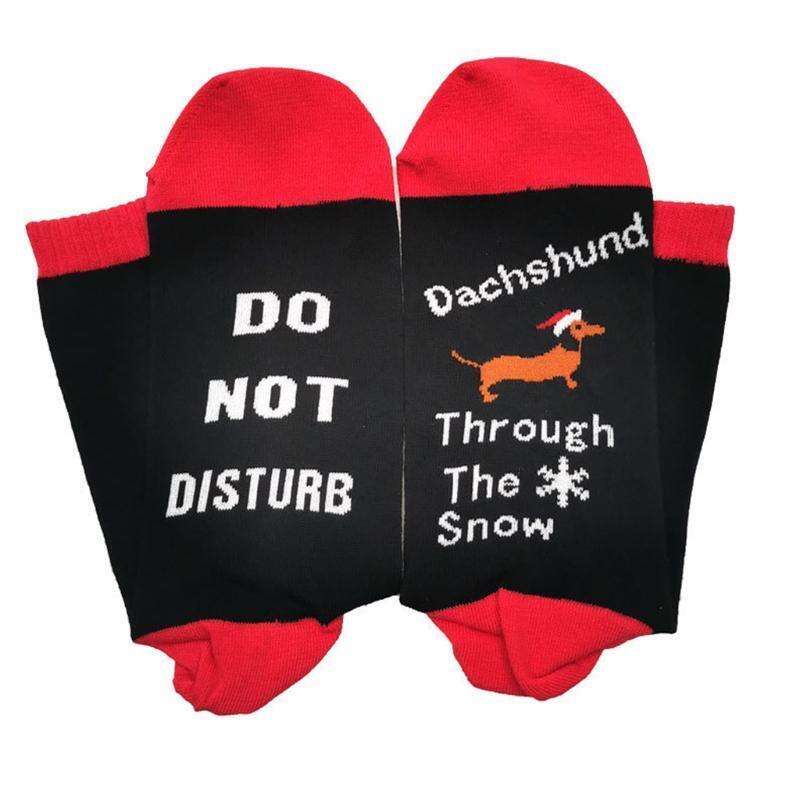 1 Pair Do Not Disturb Funny Christmas Sock Holiday Warm Soft Socks Xmas Gift