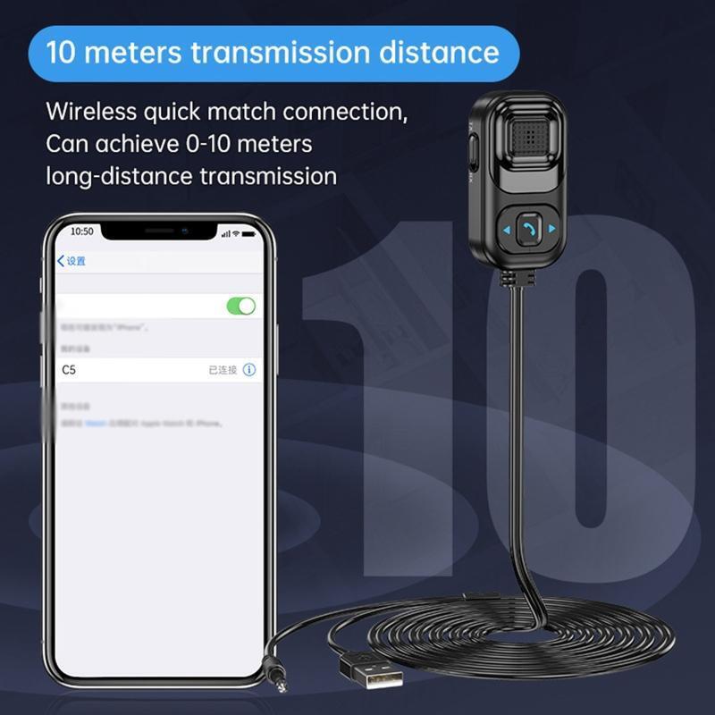 Mini Wireless USB Audio Aux Adapter with 3.5mm Jack Hands-free Calling for Car