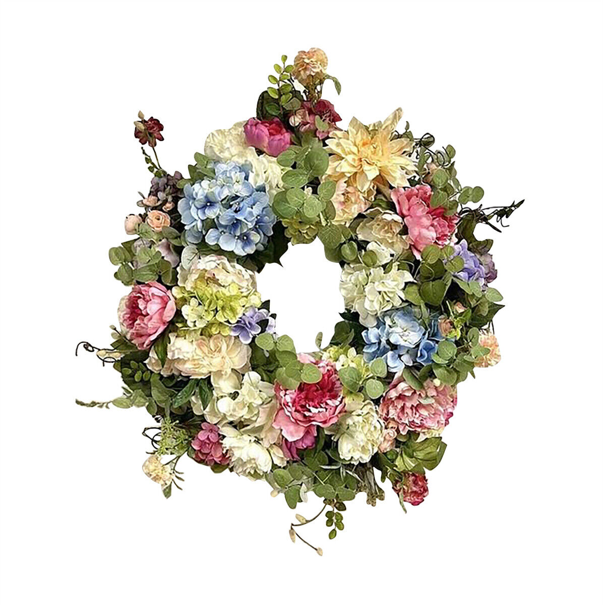 Rainbow Hydrangea Wreath Front Door Spring Rainbow Flowers Garland Home Decor