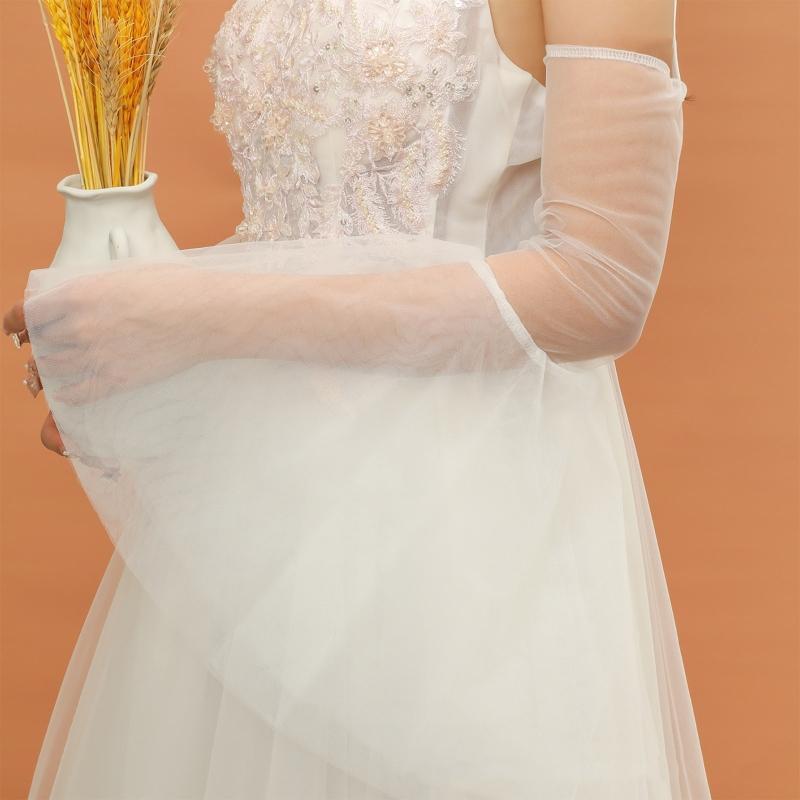 Bride Fingerless Gloves Summer Beach Hollow out Lace Gloves Long Sleeve Cover