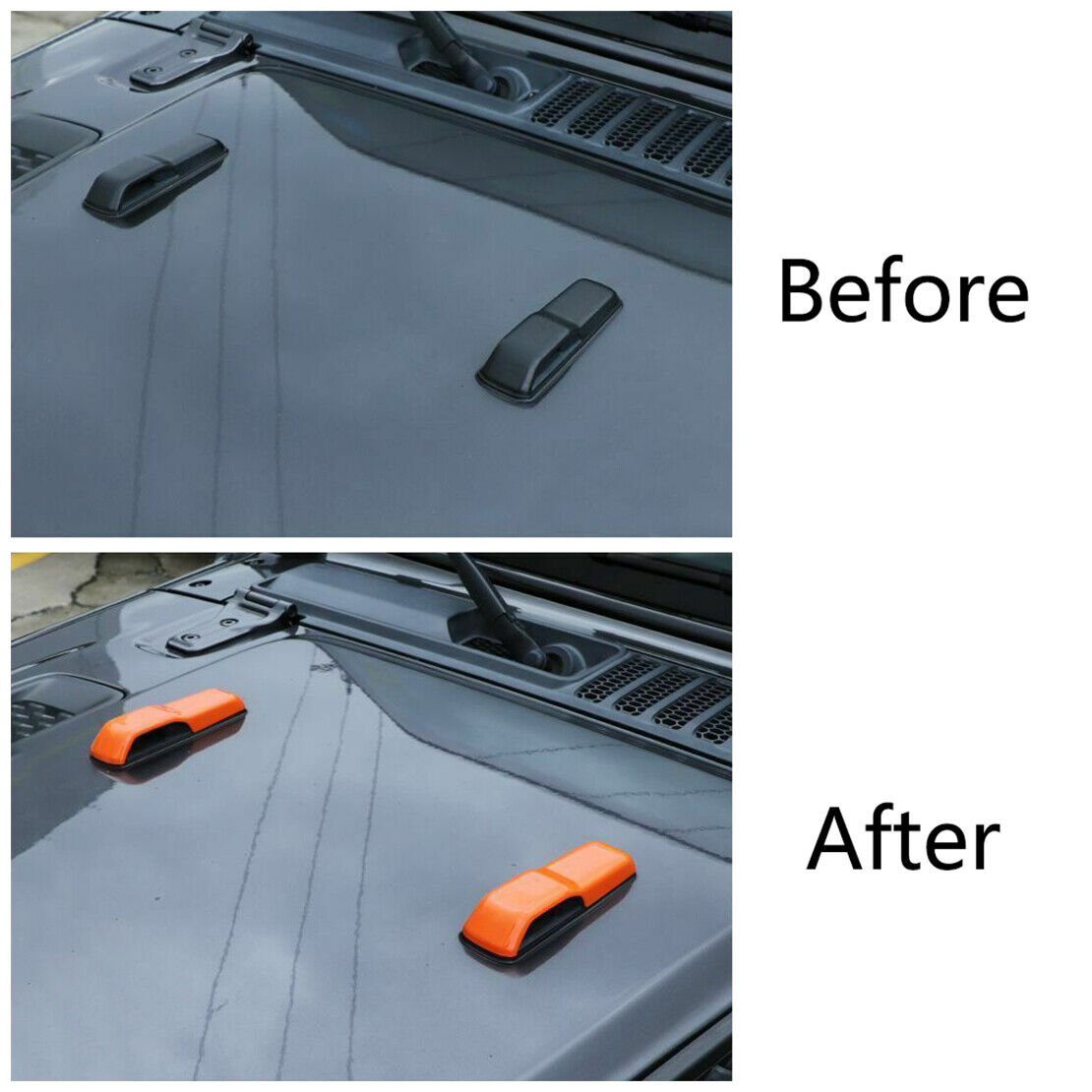 Orange ABS Engine Hood Hinge Cover Fit For Jeep Wrangler JL & Gladiator JT