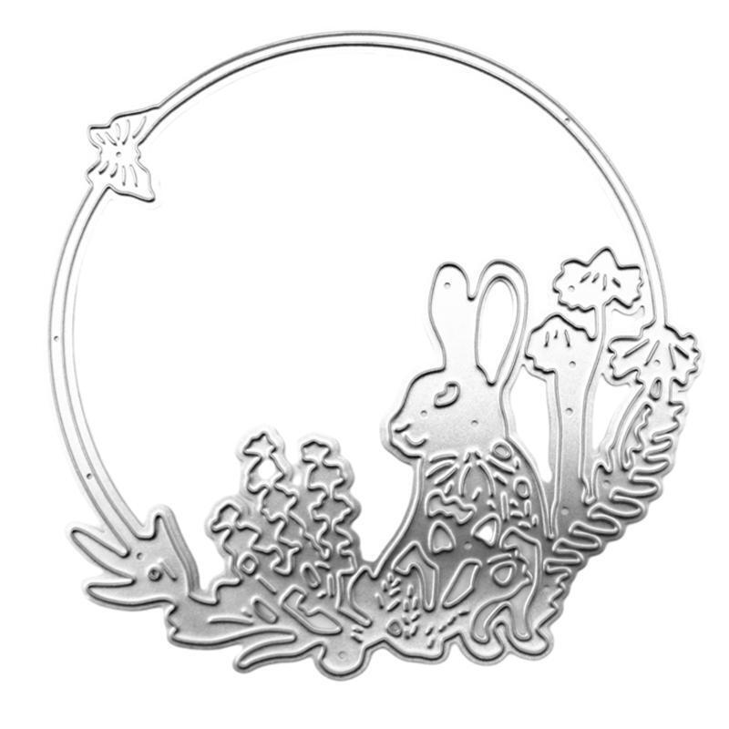 Bunny Wreath Metal Cutting Dies Stencil Scrapbooking DIY Album Stamp Paper Card