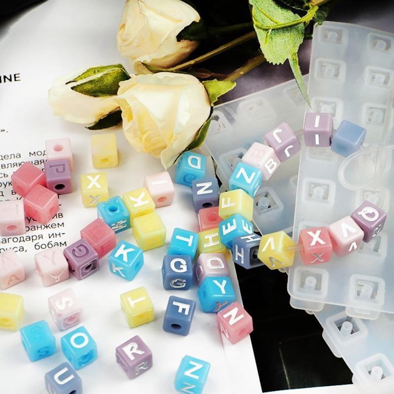 Square Letter Beads for Jewelry Making Alphabet Beads Bracelets Kit for DIY