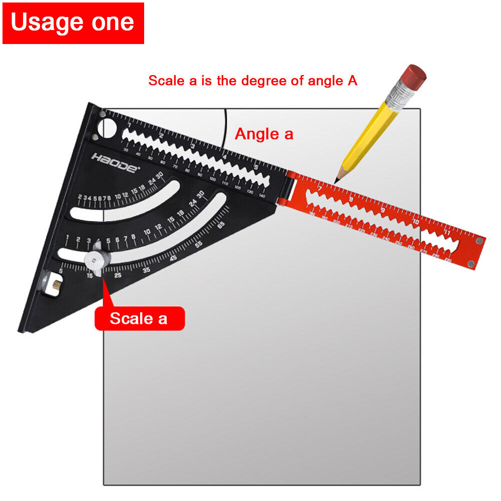 Square Measuring Folding Triangle Ruler Angle Protractor Layout Gauges