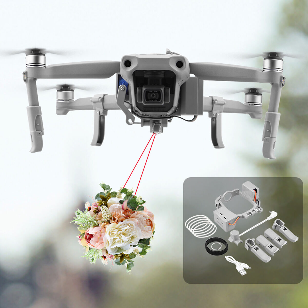 Quick Release Air Thrower Dispenser Gift Dropping Part for DJI Mavic Air 2 Drone