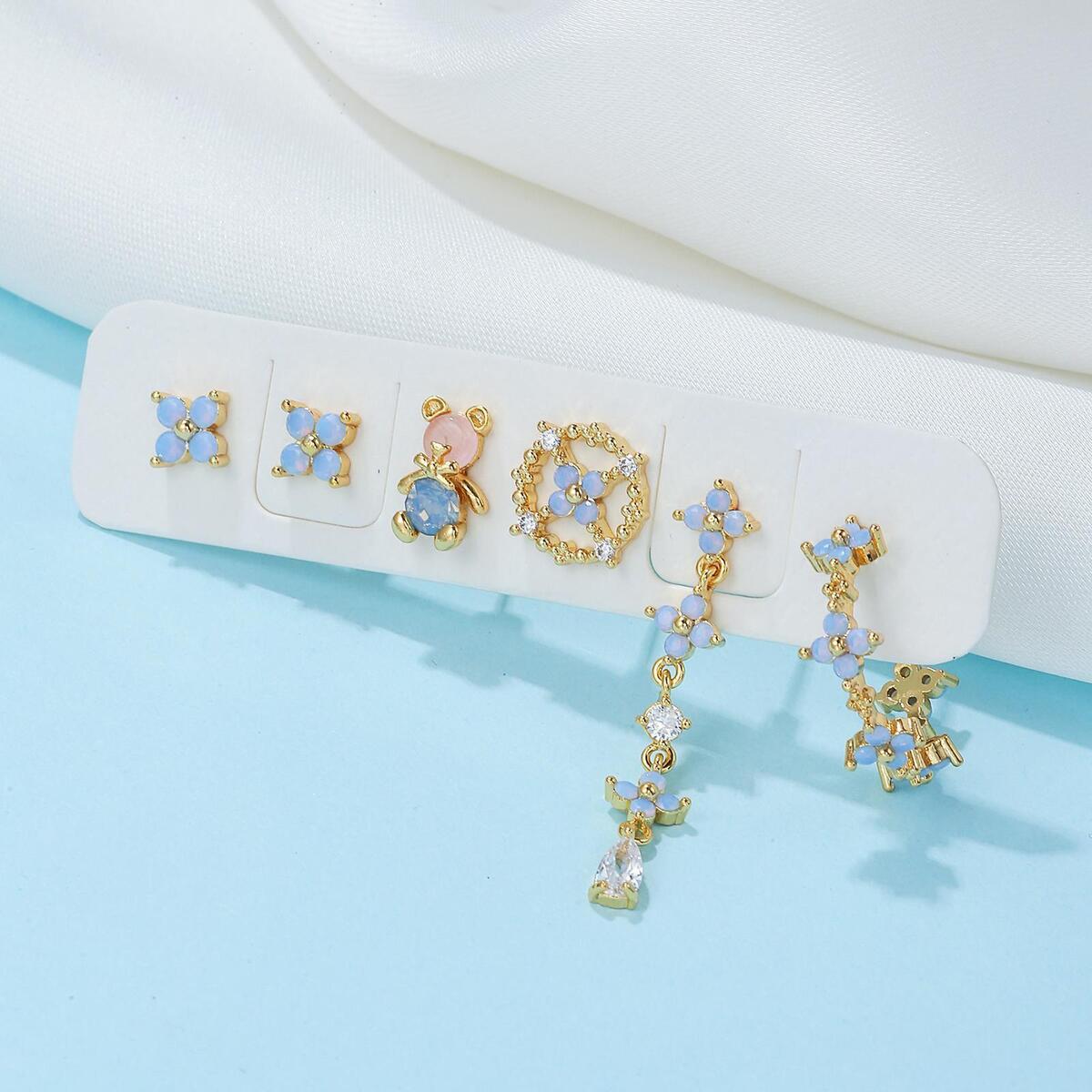6 Pieces Earrings Dangle Earrings Geometric for Women Girls Stud Earring