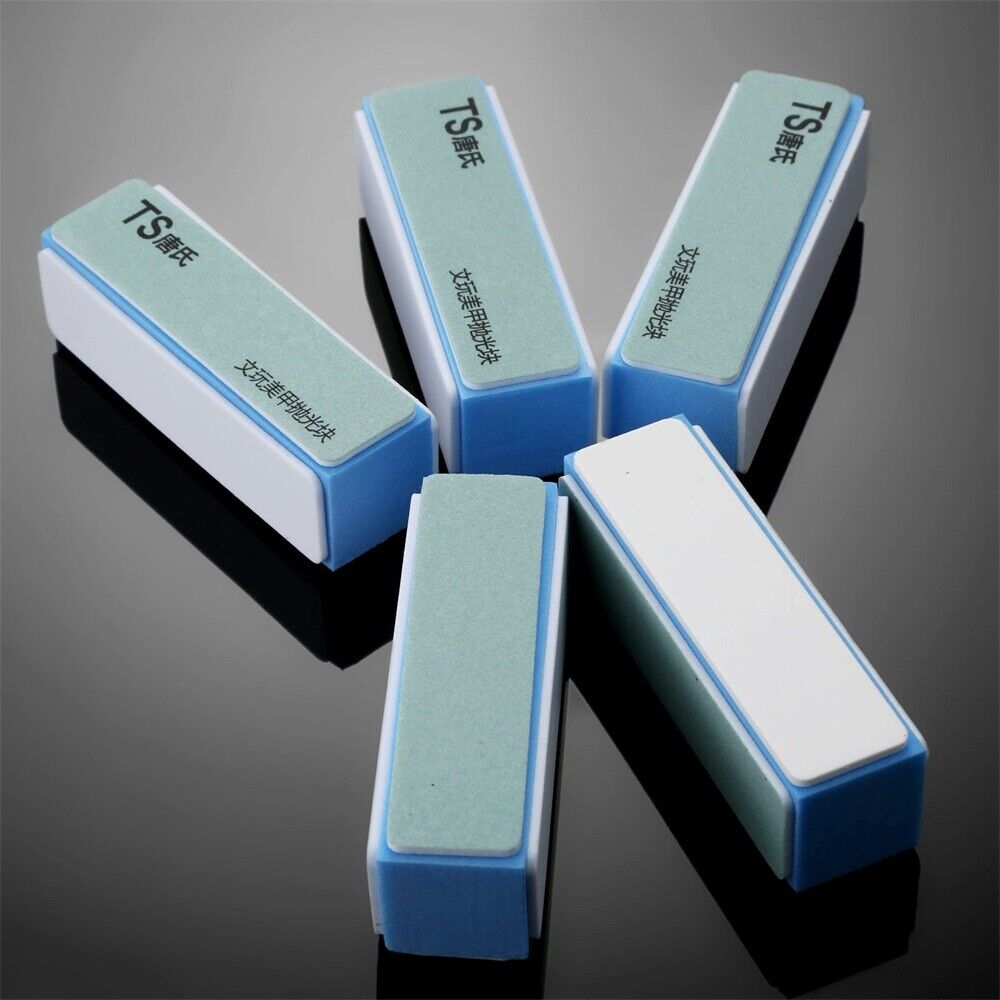5pcs 4 Way Polishing Buffers Shine Sanding Sponge Block Grit 1000/7000 Nail Art