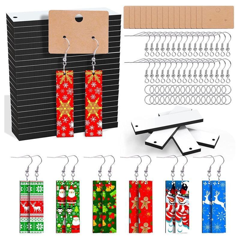 30PCS MDF Board Heat Transfer Earring Unfinished Wood Earring DIY Making Craft