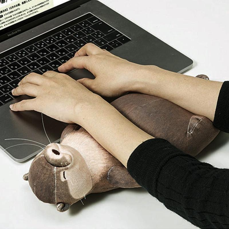 Wrist Rest for Keyboard Mouse Palm Rest Otters Shape Plush Cute Otters Cotton