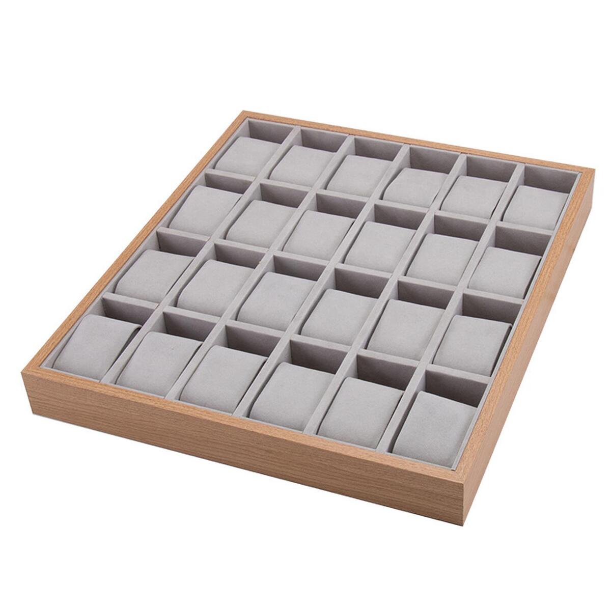 Watch Tray Jewelry Bracelet Display Collection 24 Grid for Countertop Man