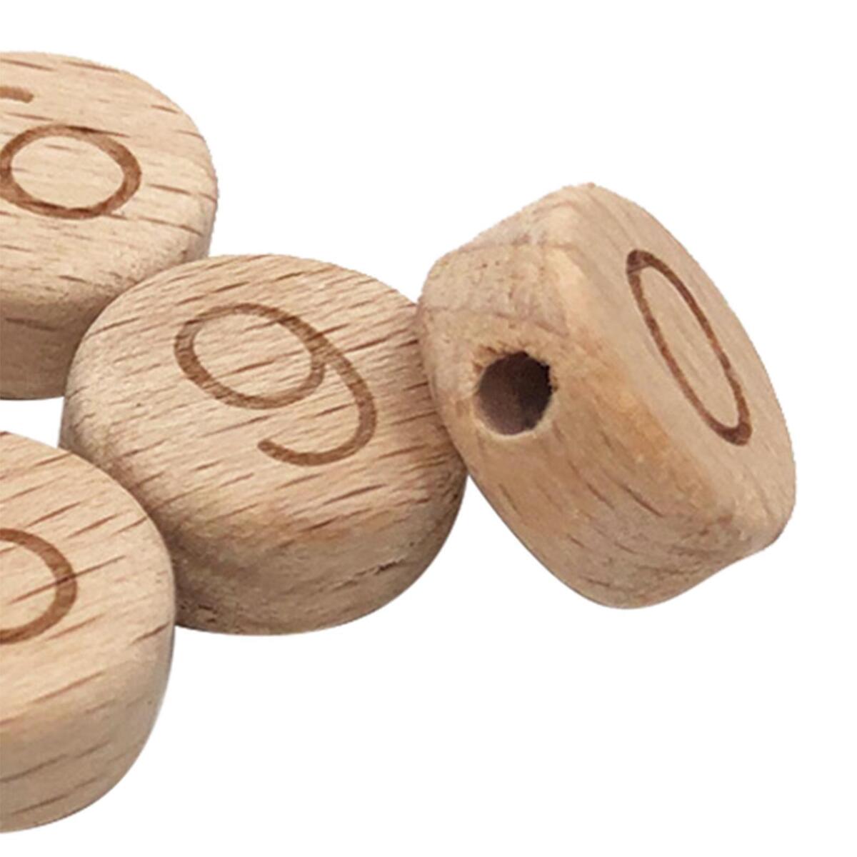10 Pieces Number Letter  Flat Wooden  for Jewelry Making Necklace