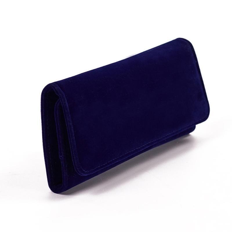 Women Portable Travel Velvet Jewelry Storage Roll Bag RingsOrganizer Case Pouch