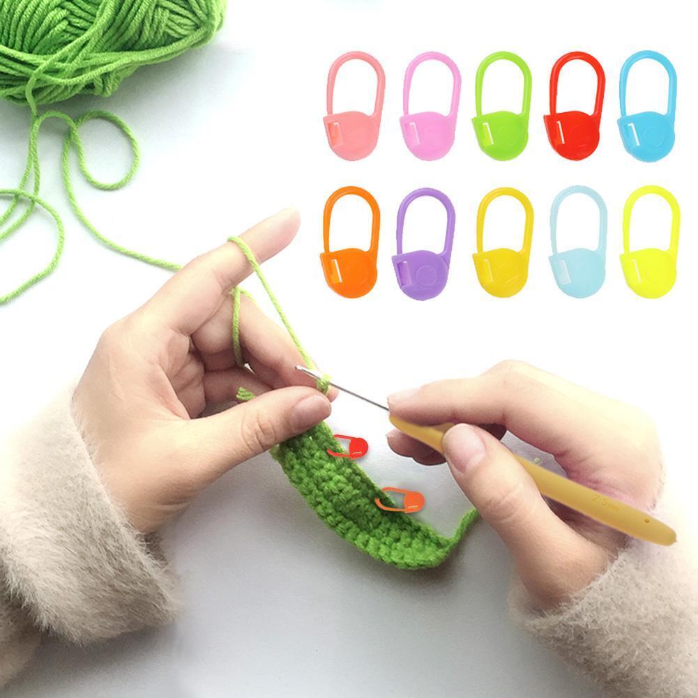 Colorful Plastic Safty Pins Sweater Mark Buckle DIY Weaving Tools (100pcs)