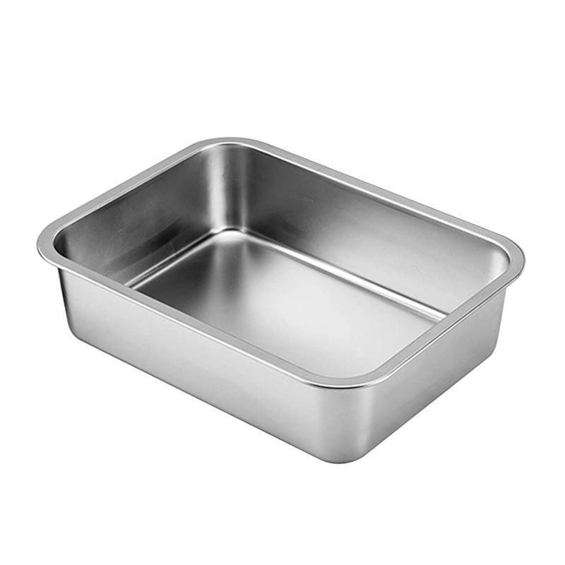 Cat Litter Pan for Older Cats Stainless Steel Small Smooth Surface Never Rust