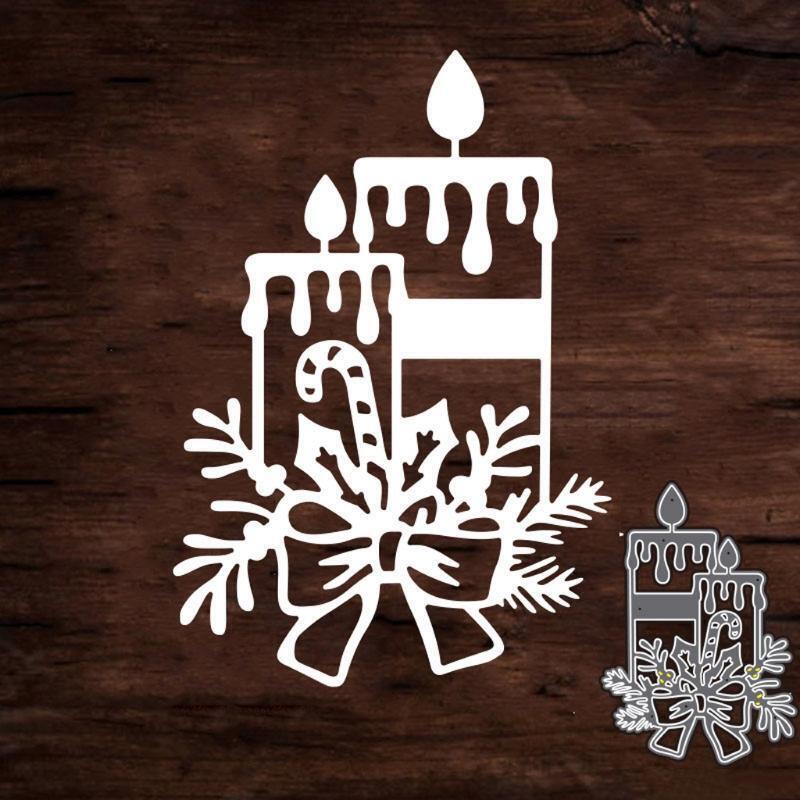 Christmas Candle Flower Metal Cutting Dies Stencil DIY Scrapbooking Album Paper