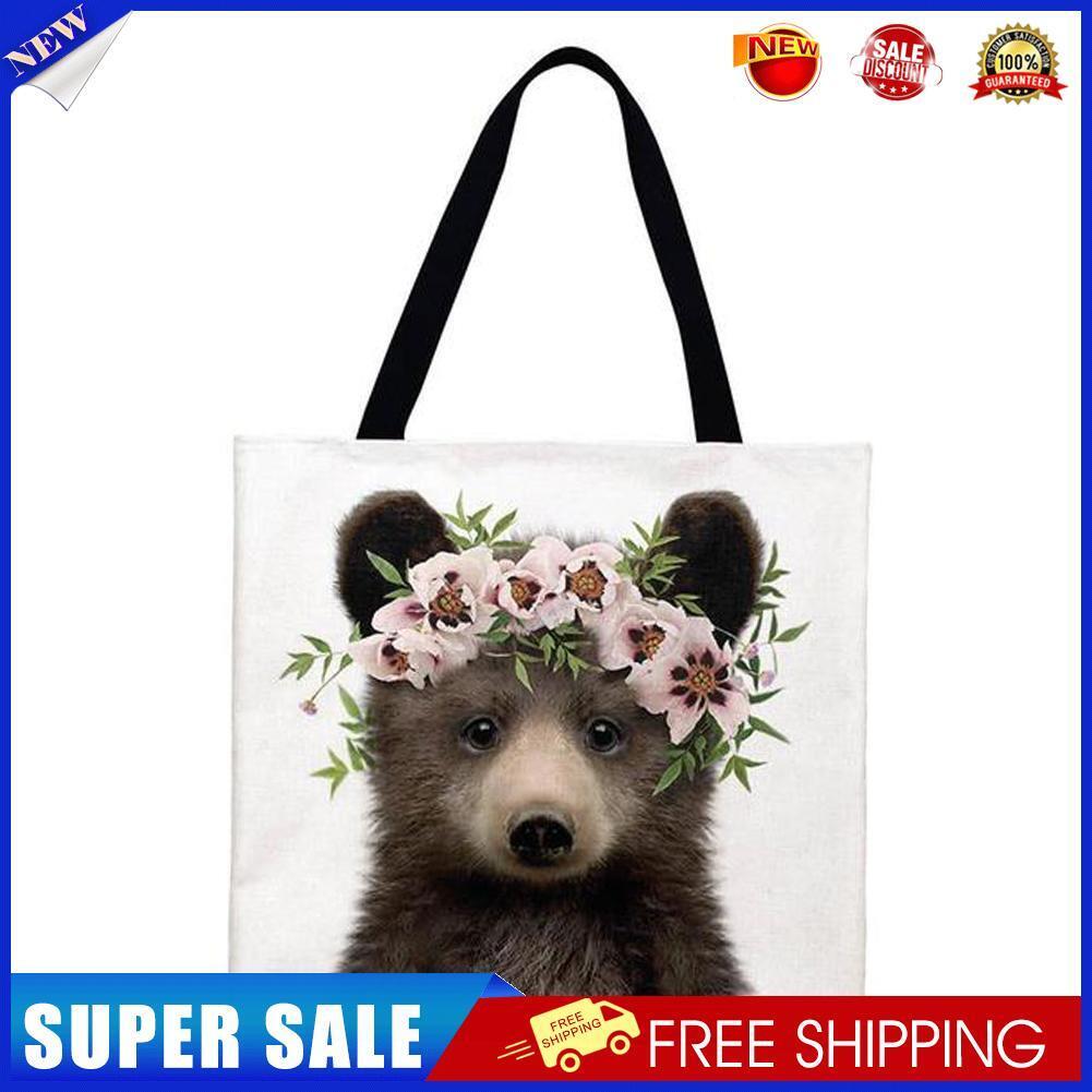 Animal Printed Shoulder Shopping Bag Casual Large Tote Handbag (40*40cm)