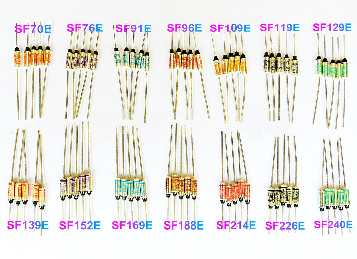 70pcs 10A 250V SF70E to SF240E SEFUSE Cutoffs NEC Thermal Fuse Assortment Kit