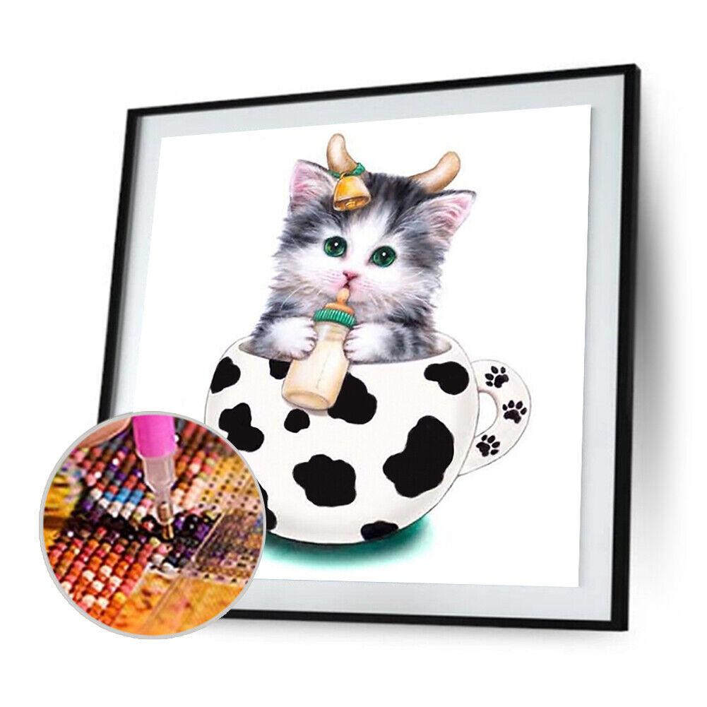 5D DIY Diamond Painting Cup Cat Baby Cross Stitch Embroidery Mosaic Kits