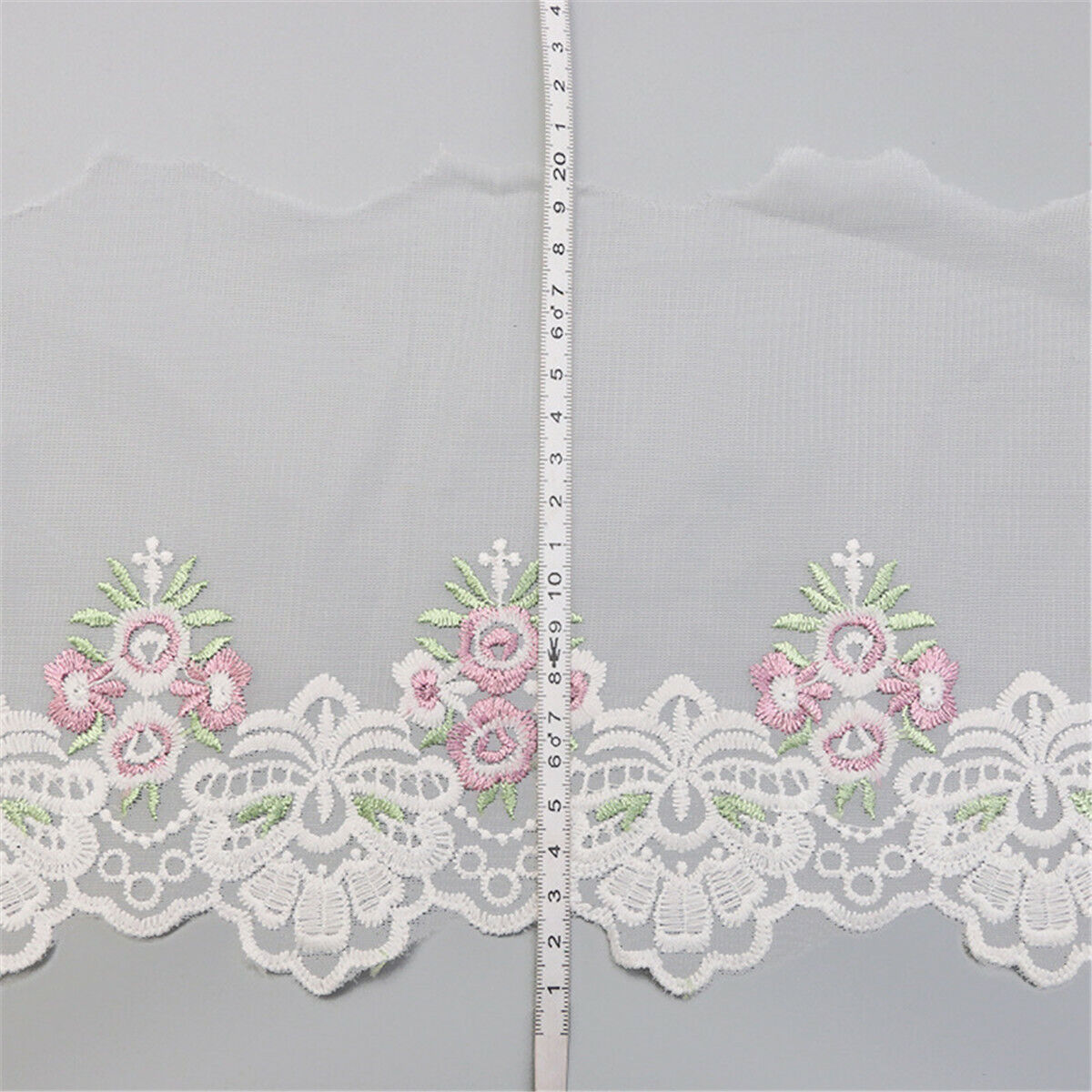Width 19cm Embroidered Floral Lace Trim Fabric Ribbon Sewing Wedding DIY Craft